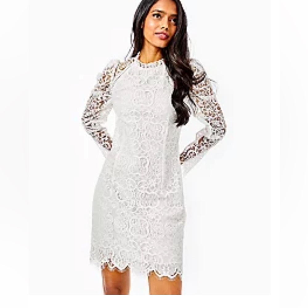 Lilly pulitzer white lace Averie dress